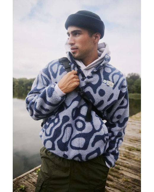 Parks Project Gray S Uo Exclusive Geysers Trail High Pile Fleece Sweatshirt In Blue,at Urban Outfitters for men