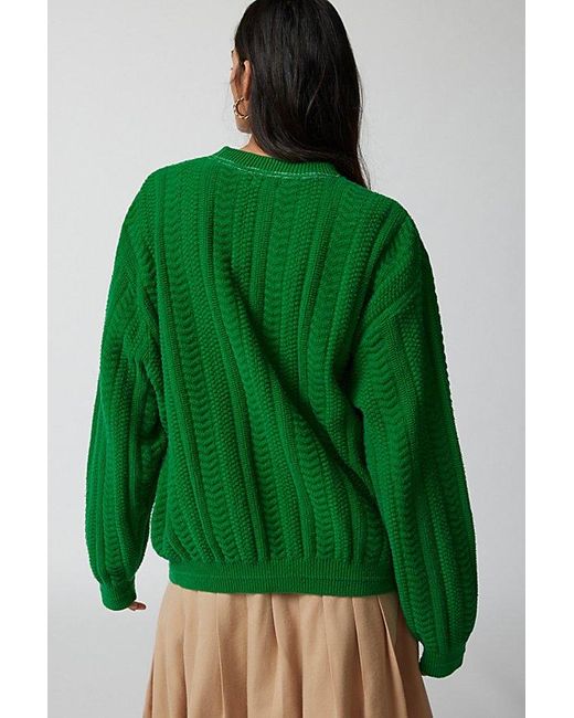 Urban Renewal Green Remade Overdyed Oversized Crew Neck Sweater
