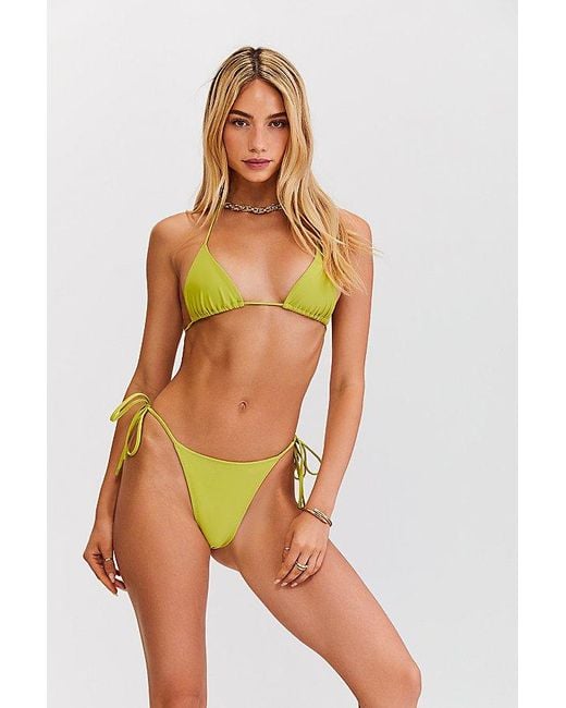Sunkissed Green Le Triangle String Bikini Top