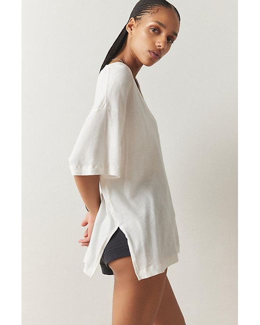 Out From Under White Jamie Slouchy V-Neck Tee