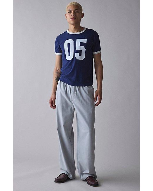 Urban Outfitters Blue Uo Pinstripe Pull-On Trouser Pant for men