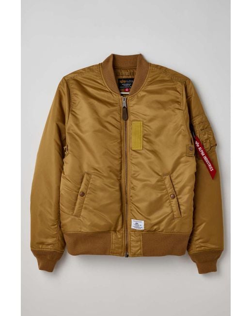 Alpha Industries Metallic Ma-1 Mod Flight Jacket In Honey,at Urban Outfitters for men