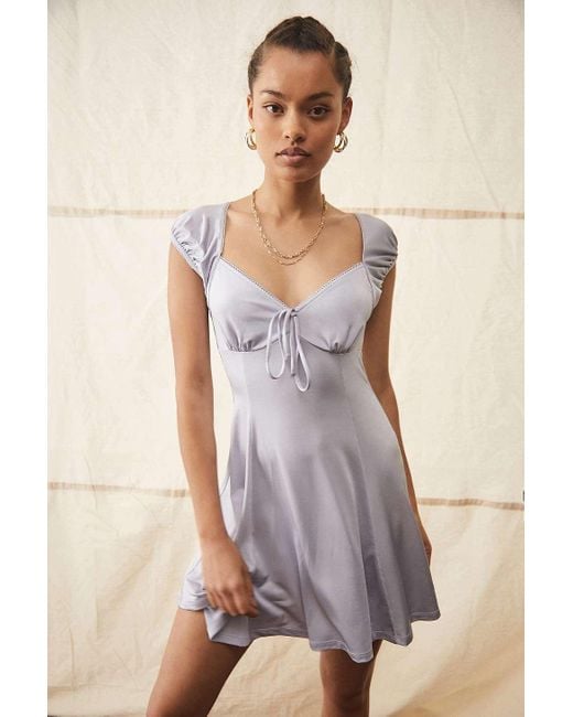 Urban Outfitters Blue Uo Millie Satin Mini Dress