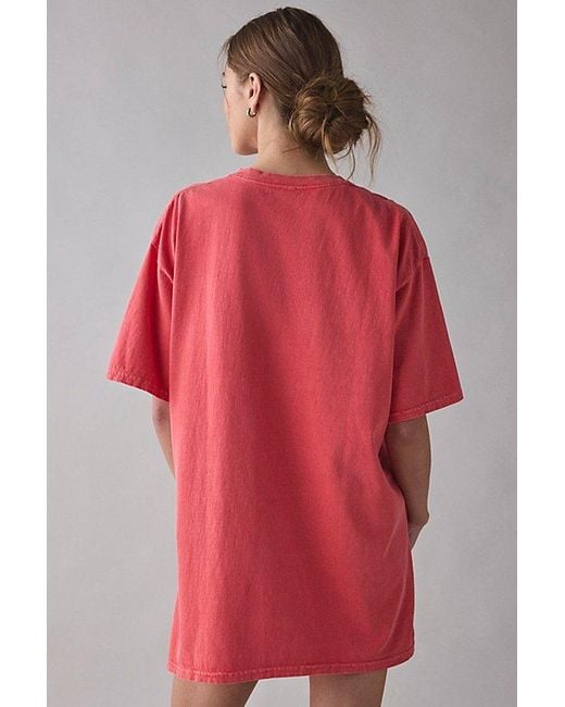 fitted lace wedding dress TYLA GRAPHIC T-SHIRT DRESS WITH DISTRESSING  AKIRA
