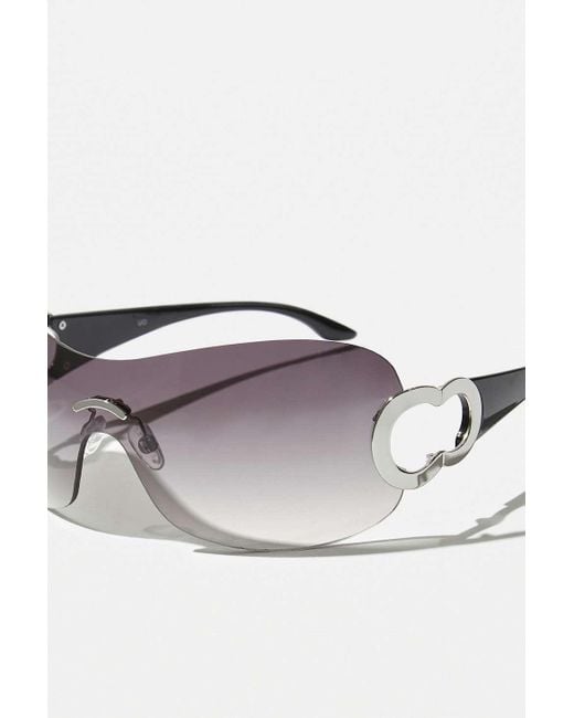 Urban Outfitters Black Uo Gabriella Shield Sunglasses