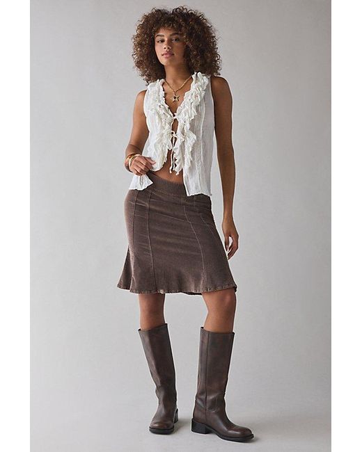 Kimchi Blue White Clara Cascading Ruffle Tie-Front Tank Top