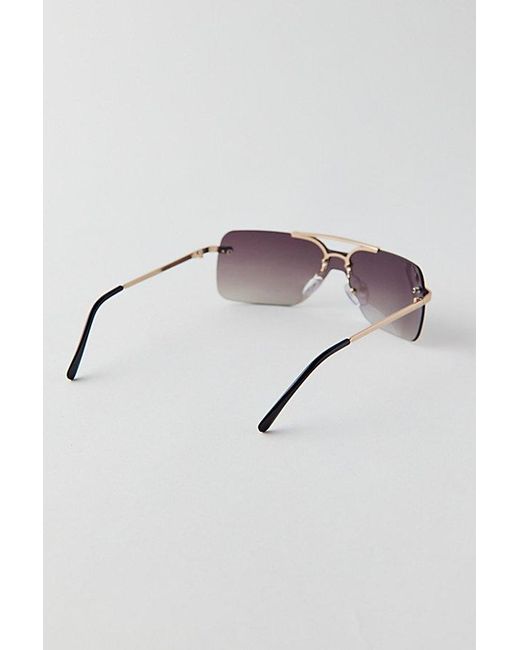 Urban Outfitters Black Bailey Metal Shield Sunglasses