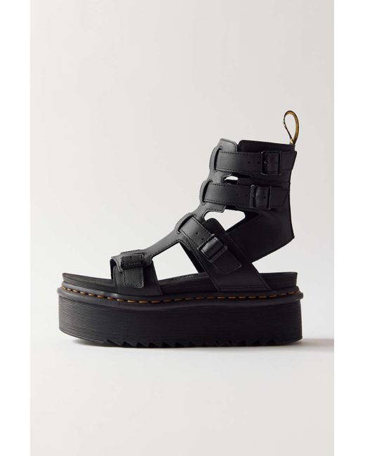 Dr. Martens Leather Giavanna Platform Gladiator Sandal in Black Lyst