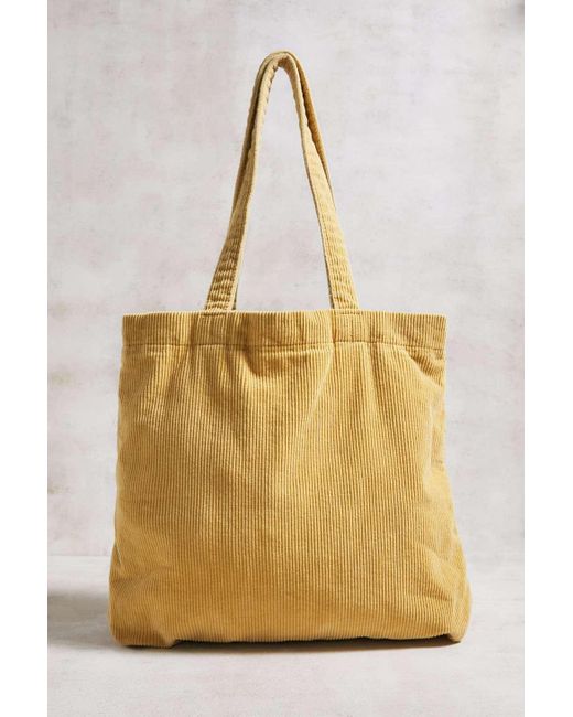 Urban Outfitters Natural Uo Corduroy Pocket Tote Bag