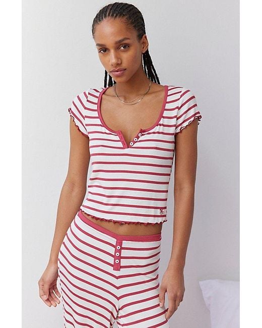 Out From Under Red Sweet Dreams Ahoy Stripe Baby Tee