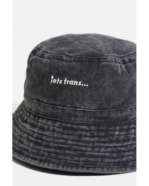 iets frans Washed Black Bucket Hat for men
