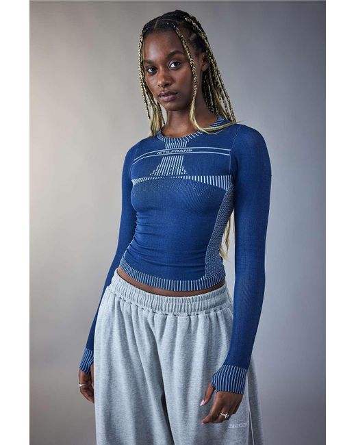 iets frans Lara Long-sleeved Tie-back Top in Blue | Lyst UK