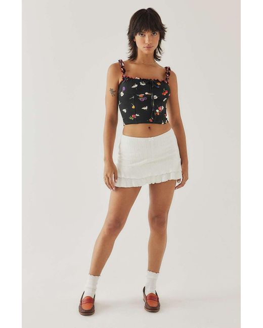 Urban Outfitters Black Uo Elsa Lace-up Tank Top