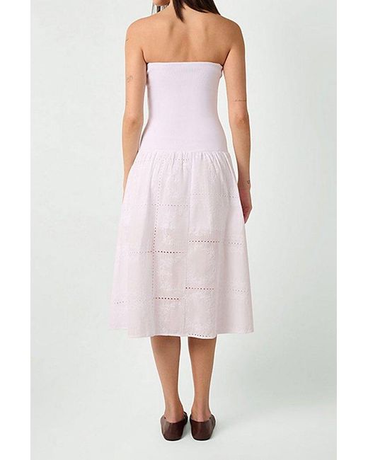WeWoreWhat Pink Drop Waist Cotton Midi Dress