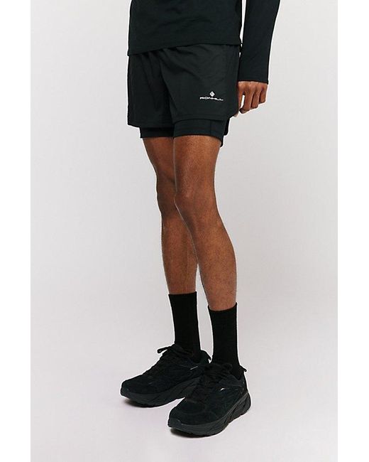 Ronhill Black Tech 5" Twin Layer Short for men