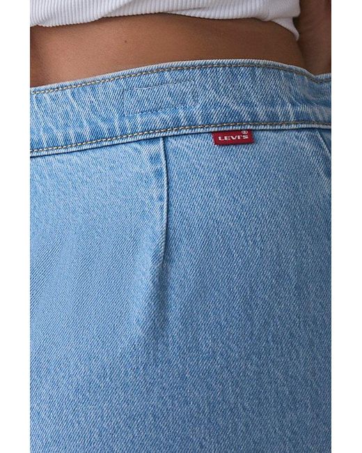 Levi's Blue Column Wrap Denim Midi Skirt