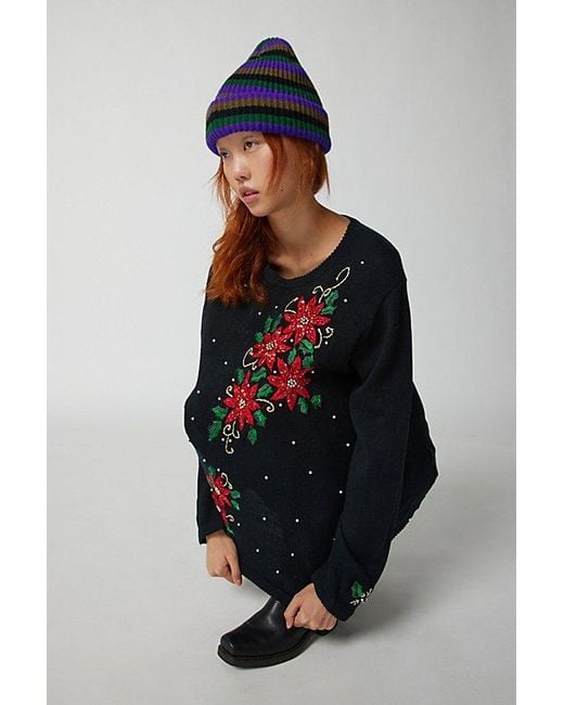 Urban Renewal Black Vintage Holiday Pullover Crew Neck Sweater