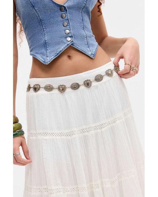 Urban Outfitters Natural Uo Western Heart Chain Belt