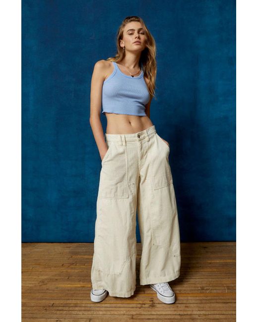 BDG Blue Sienne Corduroy Extreme Wide-leg Pant In Ivory,at Urban Outfitters