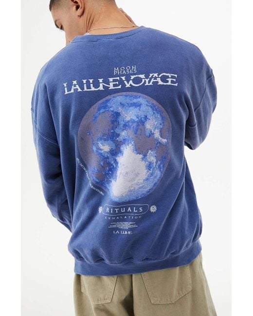 Urban Outfitters Uo Blue La Lune Moon Sweatshirt for men