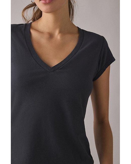 BDG Gray V-Neck Short Sleeve Spill The Tee