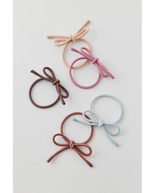 Urban Outfitters Natural Bow Elastic Hair Tie Set