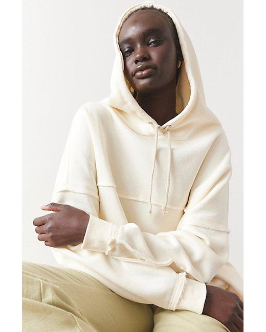 Out From Under Natural Raw Edge Oversized Hoodie Sweatshirt