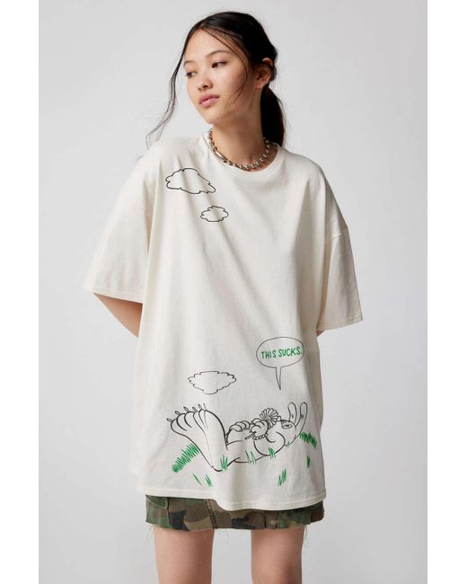 Urban Outfitters Gray Uo This Sucks Bunny T-shirt Dress