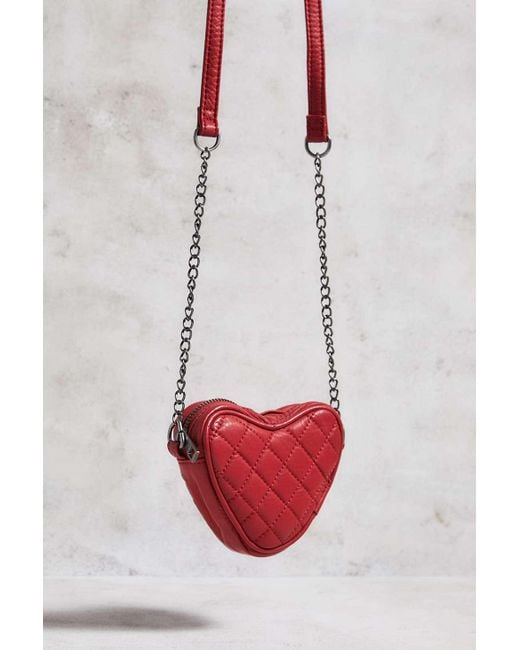 Urban Outfitters White Uo Washed Faux Leather Heart Crossbody Bag