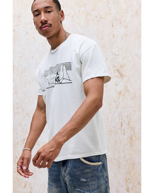 Urban Outfitters Uo White Wyoming Graphic Graphic Tee for men