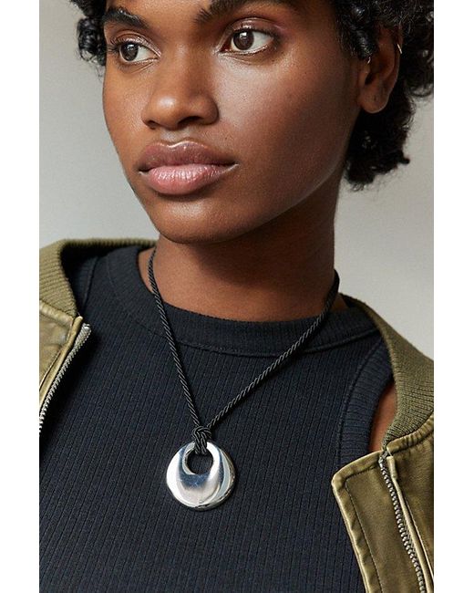 Urban Outfitters Black Marlow Metal Pendant Necklace