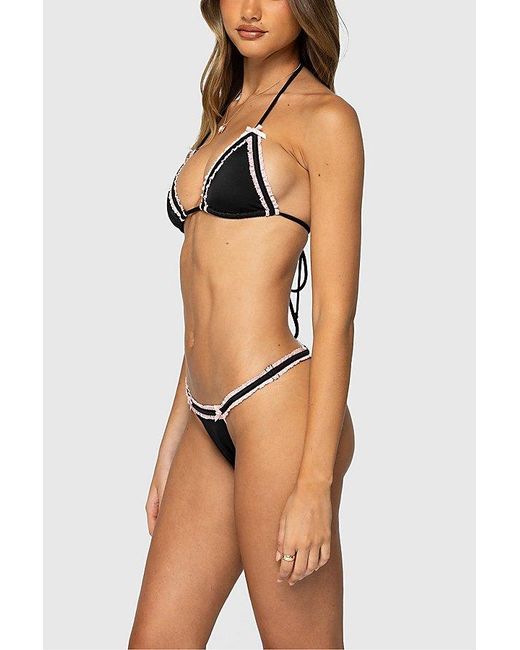 Edikted Black Mandy Triangle Bikini Top