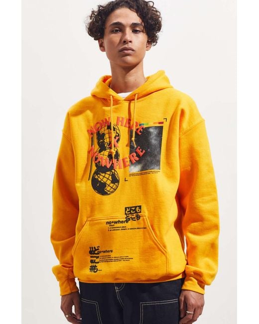 Yellow graphic hoodies sales