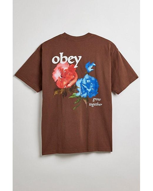 Obey Brown Grow Together Tee for men