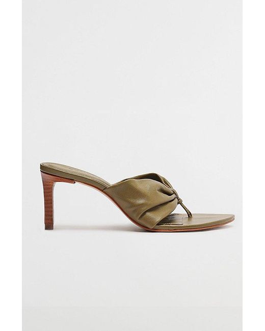 SCHUTZ SHOES Green Lori Knotted Thong Mule Heel