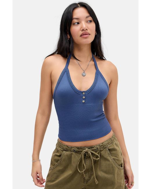 Out From Under Blue Andi Seamless Halter Cami