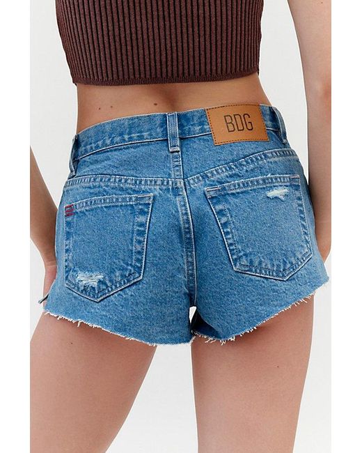 BDG Blue Lola Destroyed Denim Micro Short