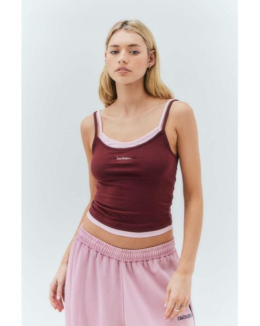iets frans Red Gigi Double Layer Cami