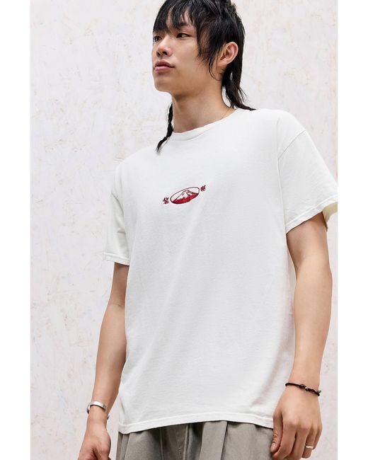 Urban Outfitters Uo White Embroidered Mountain T-shirt for men