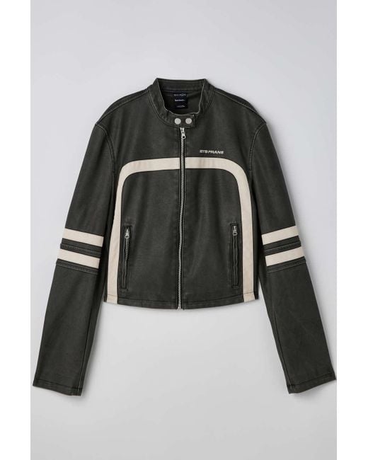 iets frans Fitted Racer Moto Jacket In Black At Urban Outfitters