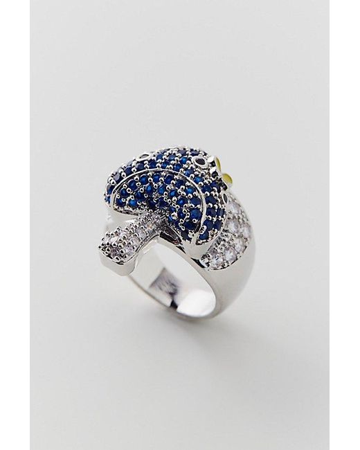 Urban Outfitters Blue Iced Mushroom Ring for men