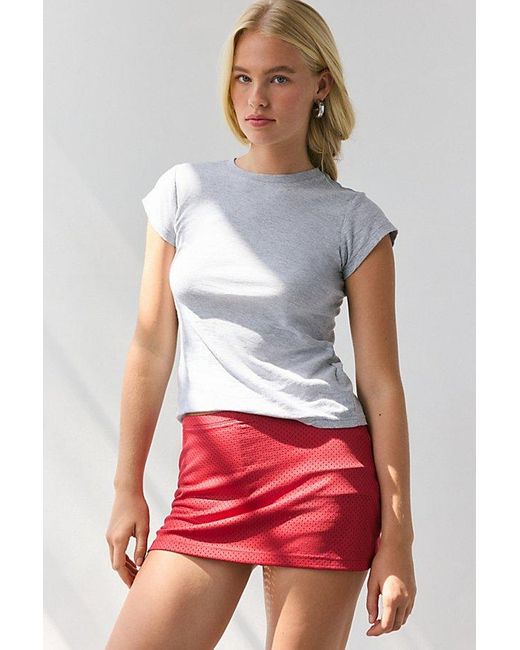 Out From Under White Bec Basketball Mesh Low-Rise Micro Mini Skort