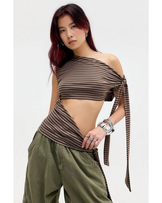 Jaded London Multicolor Mena Asymmetric Top Uk 10 At Urban Outfitters