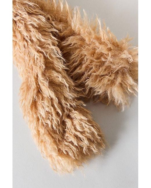 Urban Outfitters Natural Shaggy Faux Fur Scarf