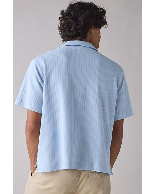 Urban Outfitters Blue Uo Ribbed Knit Boxy Short Sleeve Shirt Top for men