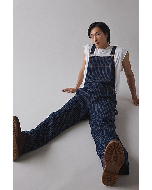 BDG Blue Nitro Baggy Pinstripe Denim Utility Overall for men