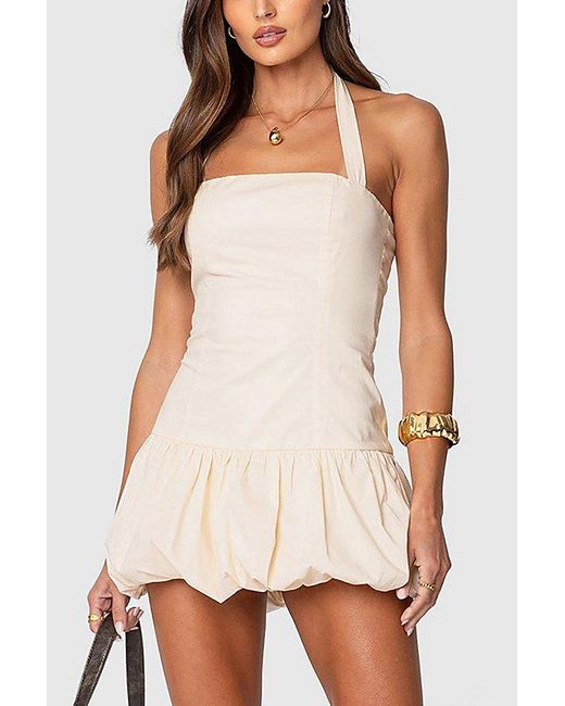 Edikted Natural Bryn Bubble Skirt Mini Dress