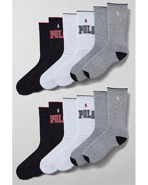 Polo Ralph Lauren Multicolor Varsity Logo Crew Sock 6-Pack for men
