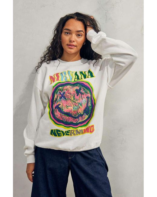 Urban Outfitters Gray Uo White Nirvana Nevermind Sweatshirt