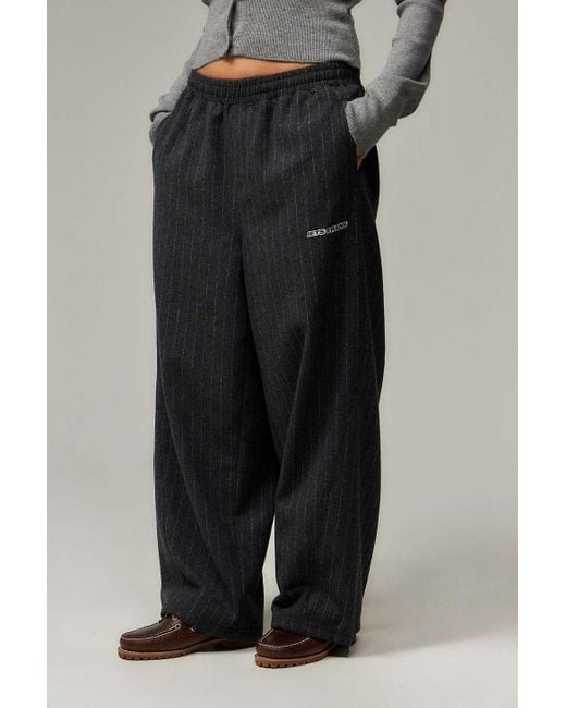 iets frans Black Grey Tailored Pinstripe Harri Baggy Joggers